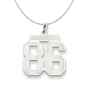 Sterling Silver, Jersey Collection, Medium Number 86 Necklace - 20 In